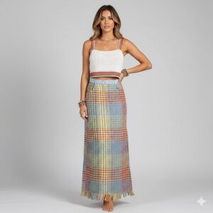 Crossing Pointe High Waisted Pencil Skirt Cluttercore 90s Revival Sz 8 Rainbow